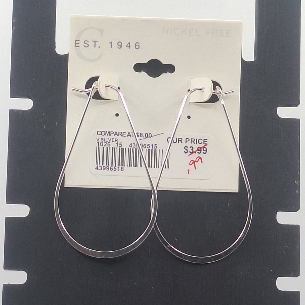 Silver Tone Hoop Earrings